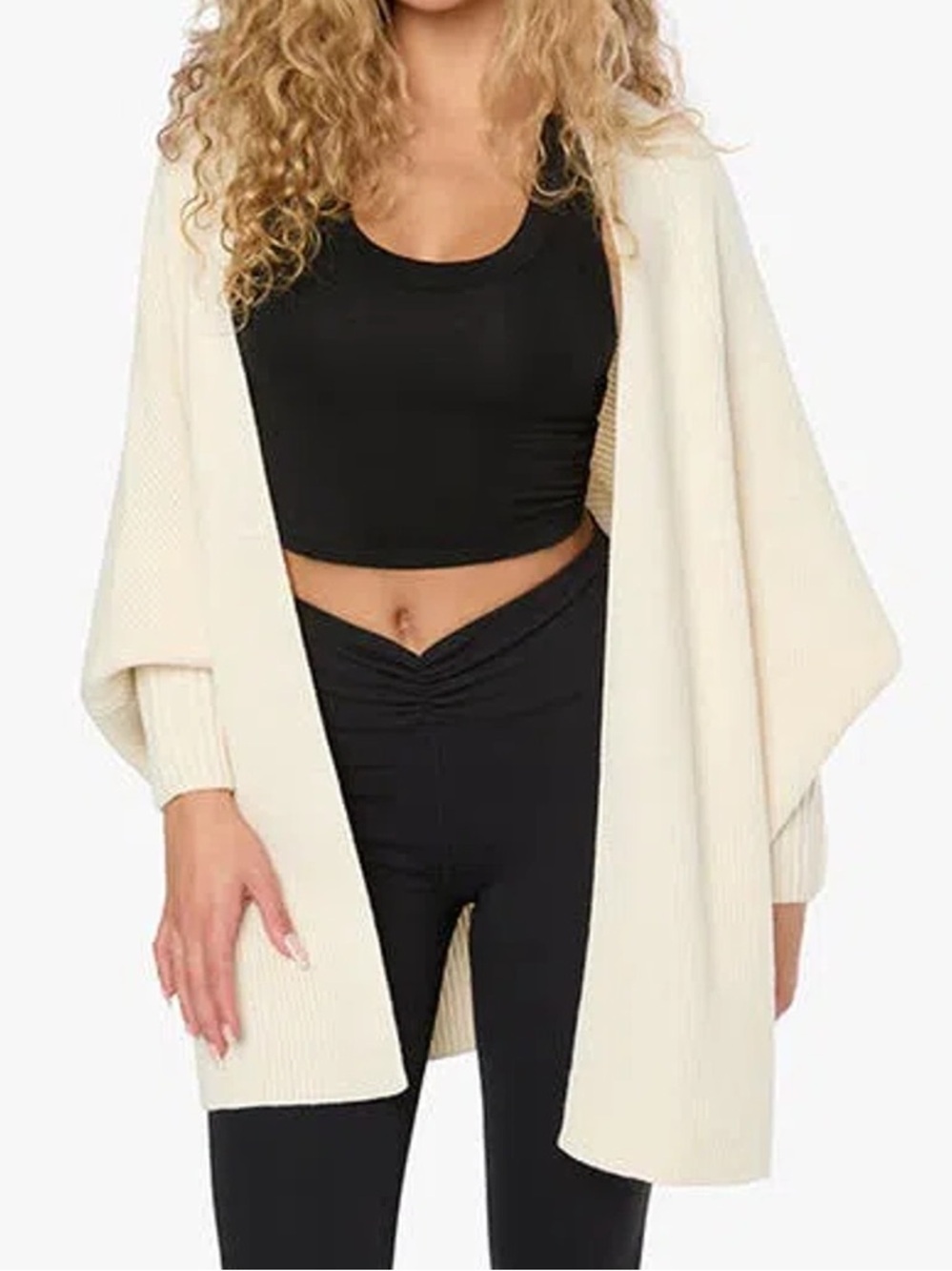 WeWoreWhat Cream Open-Front Cardigan